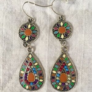 Beautiful Multi-colored Teardrop Earrings (SOLD)